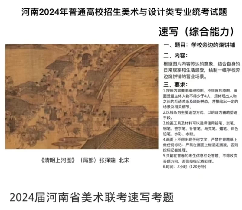 点击放大图片 2024河南美术联考