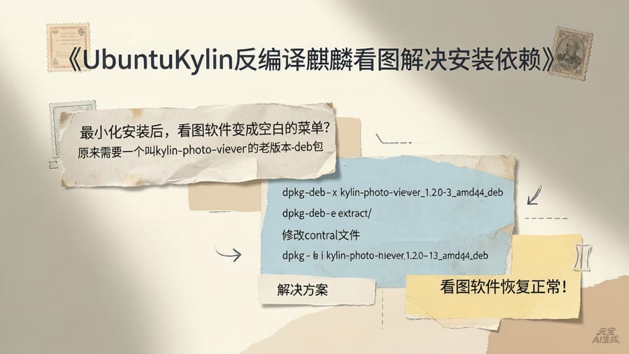 UbuntuKylin反编译麒麟看图解决安装依赖问题并顺利运行