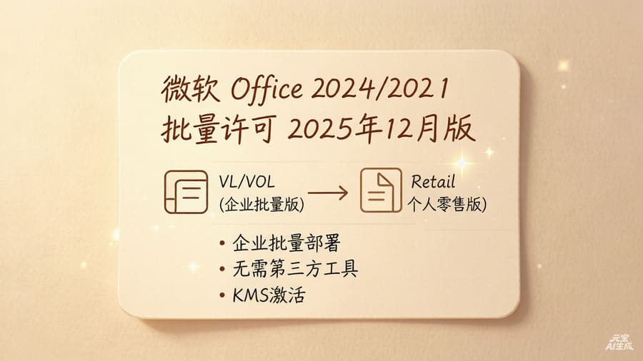 微软 Office 2024/2021 批量许可2025年12月版